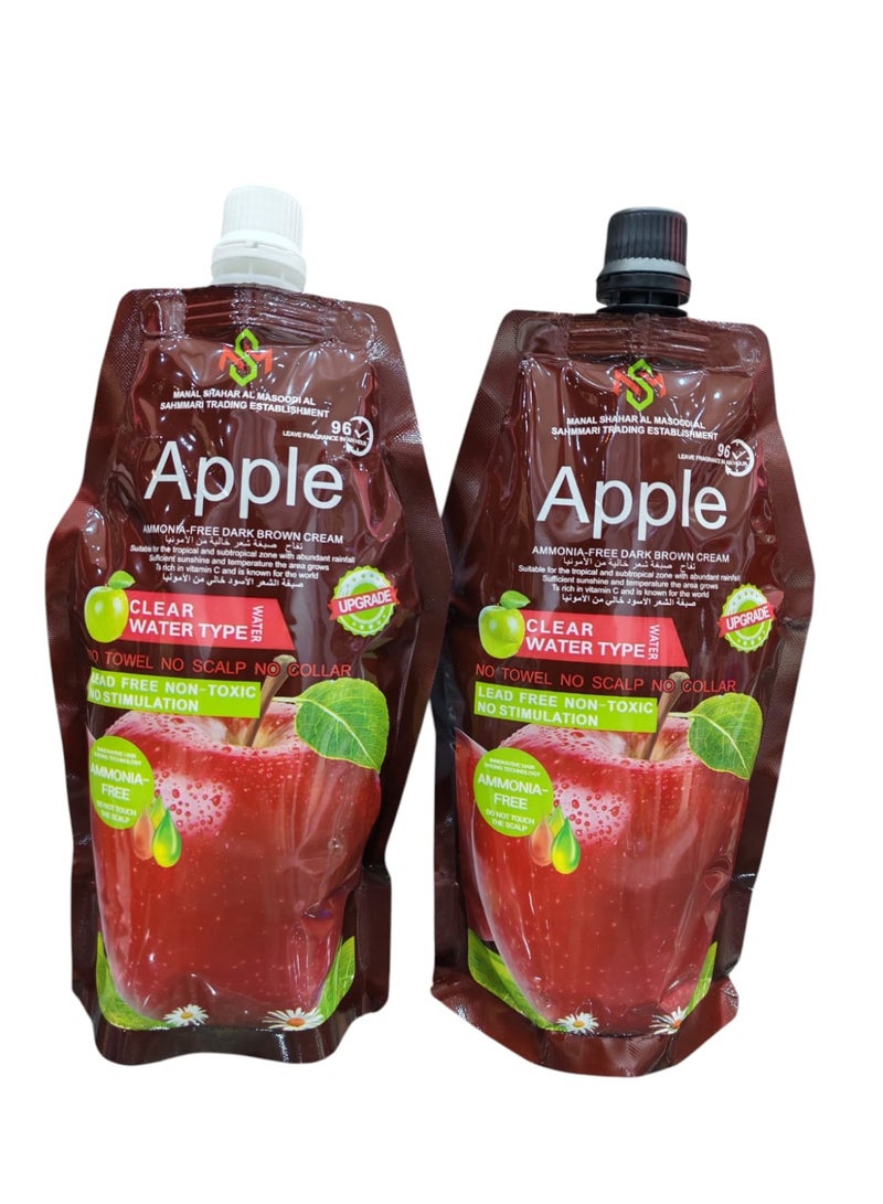 ابل  كريم صبغة شعر خالي من المونيا بني غامق 500 مل+ 500مل - Image 4